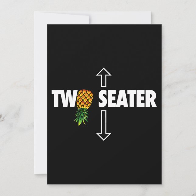 Two Seater Swinger mens funny Upside Down Pineappl Invitation (Front)