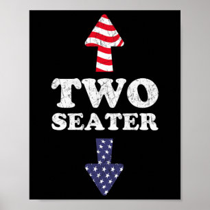 Two Seater Usa 4th July White Trash Party Attire R Poster