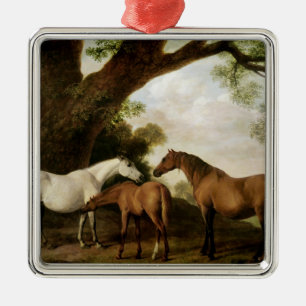 Two Shafto Mares and a Foal, 1774 Metal Tree Decoration