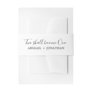 Two shall become One Bible Verse Christian Wedding Invitation Belly Band