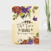 Two shall become One Bible Wedding Congratulations
