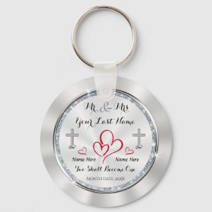 Two Shall Become One Christian Wedding Favors Key Ring