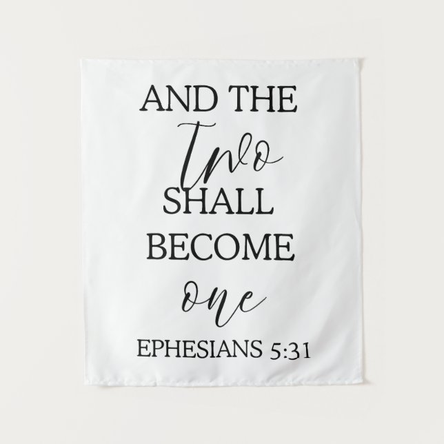 “Two Shall Become One” Wedding Tapestry Backdrop  (Front)