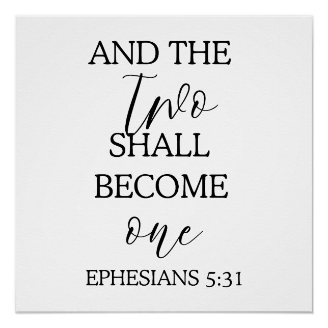 “Two Shall Become One” Wedding Tapestry Backdrop  Poster (Front)