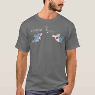 Two Sharks Ask Gluten Free Hammerhead Animal Humou T-Shirt