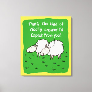Two Sheep Chatting in a Field Canvas Print