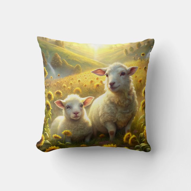 Two Sheep Cushion (Front)