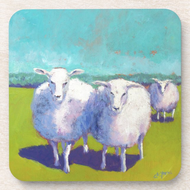 Two Sheep In Field Coaster (Front)