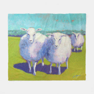 Two Sheep In Field Fleece Blanket