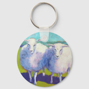 Two Sheep In Field Key Ring