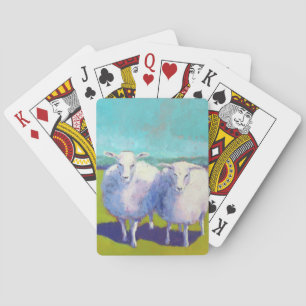 Two Sheep In Field Playing Cards