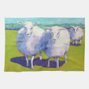 Two Sheep In Field Tea Towel