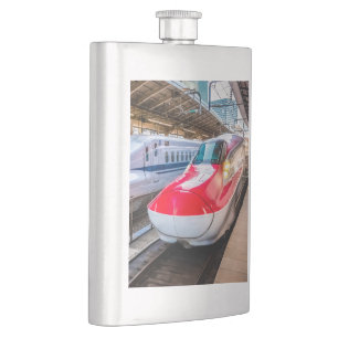 Two Shinkansen at the Tokyo Station Hip Flask