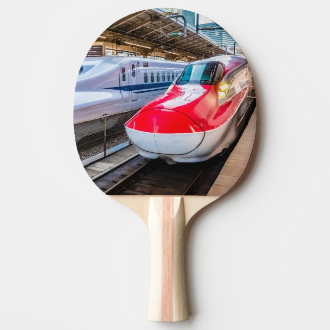 Two Shinkansen at the Tokyo Station Ping Pong Paddle (Front)
