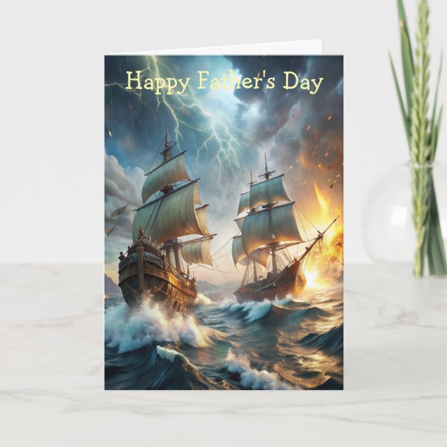 Two Ships at Sea Father's Day Card (Front)