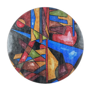 Two Ships-Modern Bauhaus Geometric Art Cutting Board