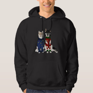 Two Siberian Husky Dogs Hoodie