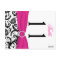 Two-sided Black, White, Pink Damask Table Number