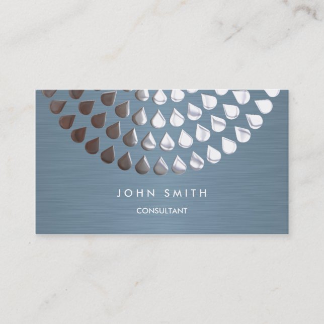 Two-Sided Business Card Silver and Blue Mandala (Front)