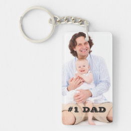 Two Sided Custom Photo #1 Dad Father Gift Key Ring