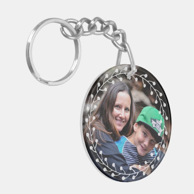 Two sided Custom Photo Best Mum Ever Key Ring (Front Left)
