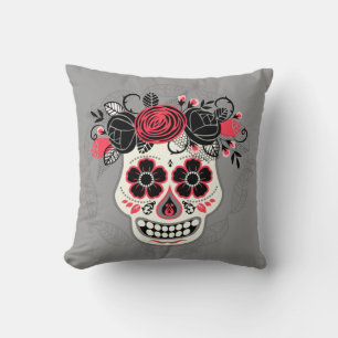 Two-sided Day of the Dead Sugar Skulls Cushion