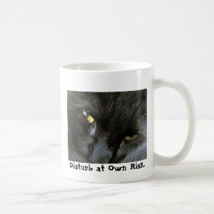 Two-sided Evil Cat Disturb-at-Own-Risk Mug