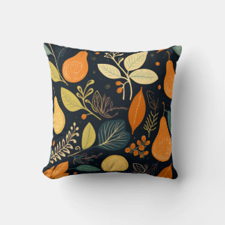 Two Sided Fall Apricots Pattern Throw Pillow 