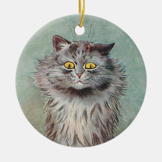 Two Sided Grey Cats • Louis Wain • Ornament  (Front)