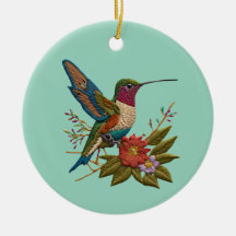 Two sided hummingbird ornament