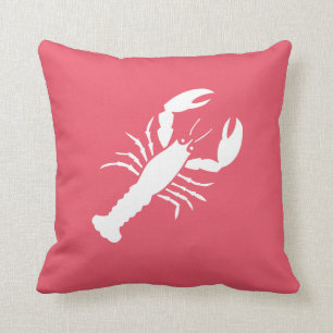 Two-Sided Nautical Pink Lobster Cushion