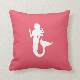 Two-Sided Nautical Pink Mermaid Cushion
