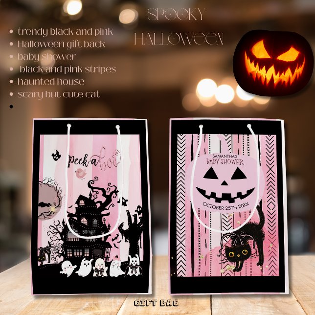 Two-Sided "Peek a Boo" Baby Shower  Medium Gift Bag (Two-Sided Peek a Boo Baby Shower Medium Gift Bag)