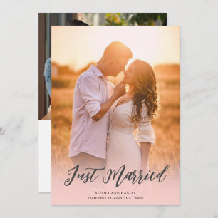 Two Sided Personalised Photo Wedding Announcement 