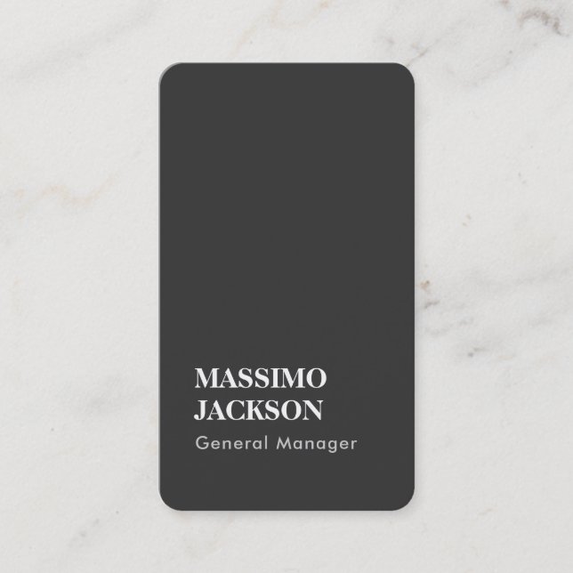 Two Sided Plain Grey Trend Minimalist Professional Business Card (Front)