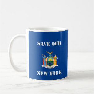 Two sided save our New York coffee cup