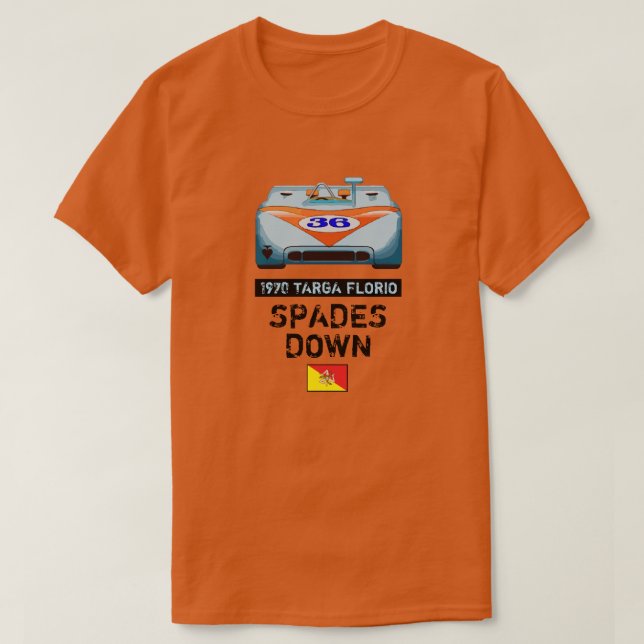 Two-Sided SPADES DOWN Racing T-Shirt (Design Front)