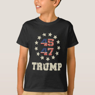 (two Sided) Trump 2025 Qr 45_47 Funny Trump Dancin T-Shirt