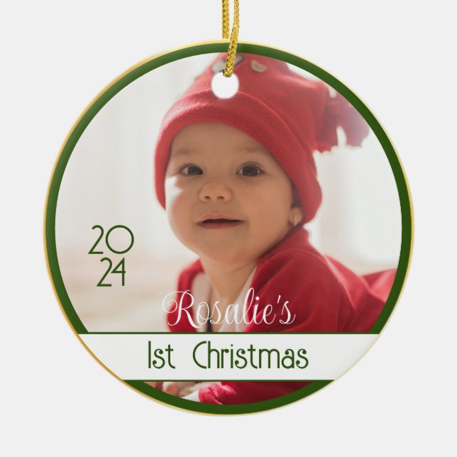 Two Sided Twins Baby's First Christmas Ornament (Front)