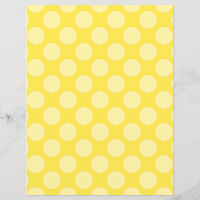 Two-Sided Yellow Polka Dots Scrapbook Paper (Front)