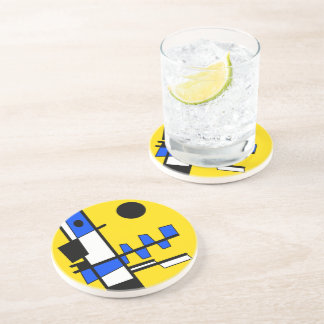 Two Sides Of Ethnicity Yellow Blue Black White Coaster