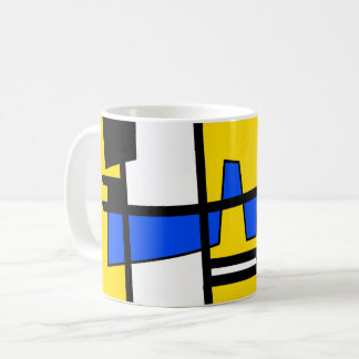 Two Sides Of Ethnicity Yellow Blue Black White Coffee Mug