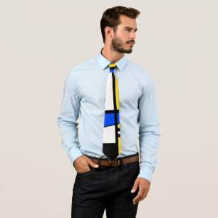 Two Sides Of Ethnicity Yellow Blue Black White Tie