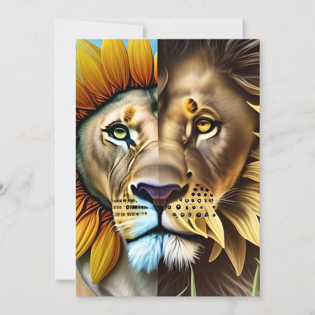 Two sides of love triptych thank you card (Front)