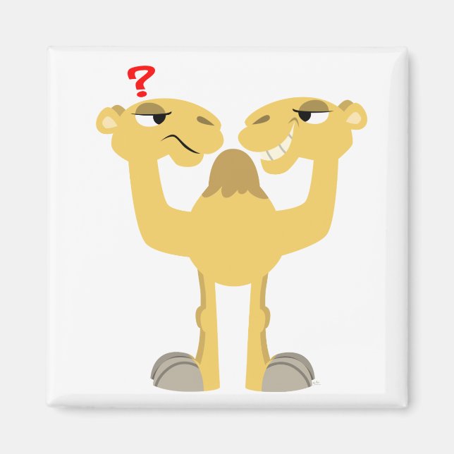 Two sides of the Same Cartoon Camel Magnet (Front)