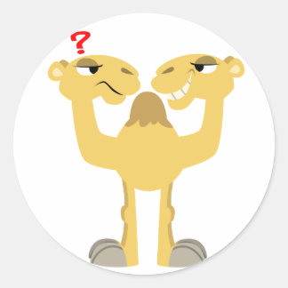 Two sides of the Same Cartoon Camel Sticker