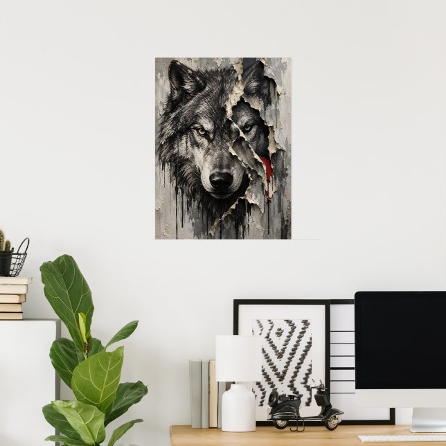 Two Sides of the Same Wolf Poster (Home Office)