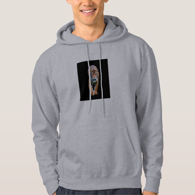 Two Sides Print Walking Tiger Template Men's Hoodie (Front)