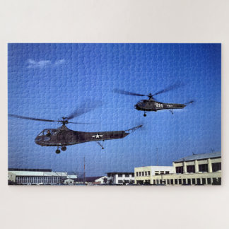 Two Sikorsky YR-4B Helicopters in Flight Jigsaw Puzzle