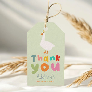 Two Silly Farmyard Goose 2nd Birthday Favour Gift Tags